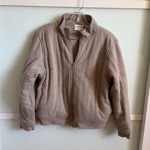 Liz Claiborne Taupe Zip-Up Fleece Jacket